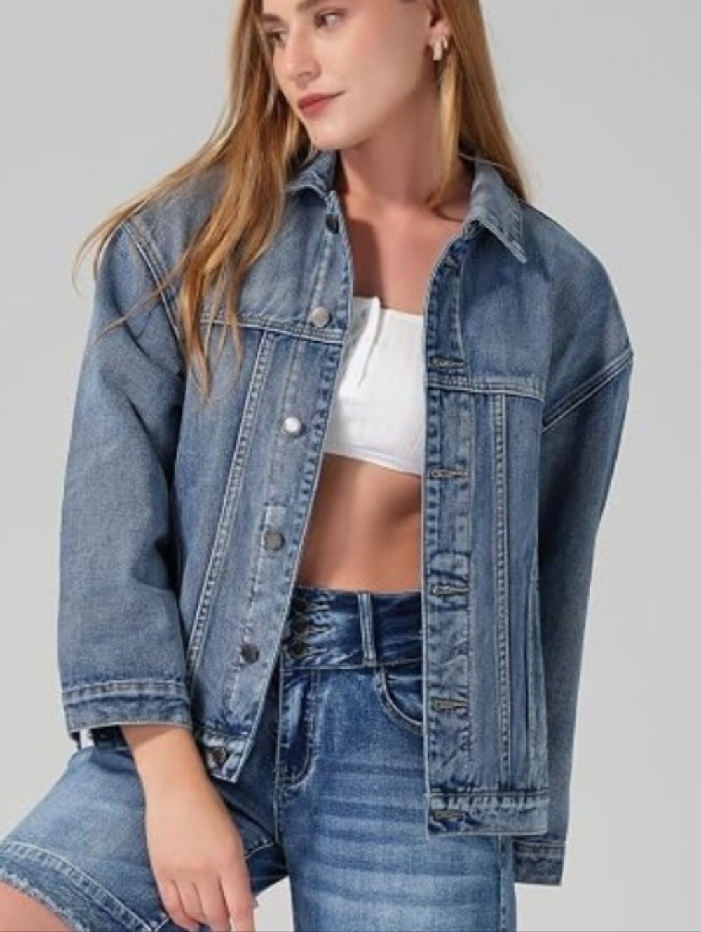 NWT Roswear Relaxed Denim Trucker Jacket Size Medium